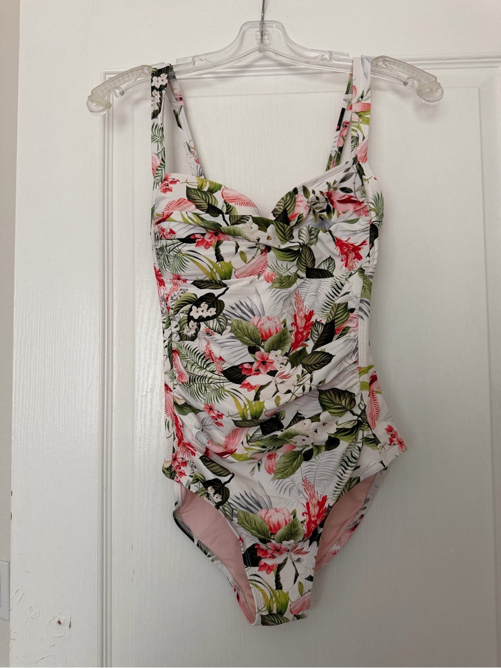 Niptuck Swim Tropical Floral Ruched One Piece Swimsuit US 6 Multi-Fit Cup - Picture 3 of 10